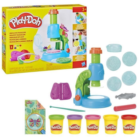 Play-Doh Mon petit microscope, pâte a modeler, 9&nbsp;accessoires et 5&nbsp;couleurs, des 3&nbsp;ans