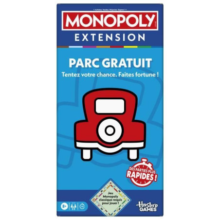 Monopoly Extension Parc gratuit, rend le jeu Monopoly classique plus amusant et plus rapide, 2 a 6&nbsp;joueurs, 40&nbsp;minutes, jeux d