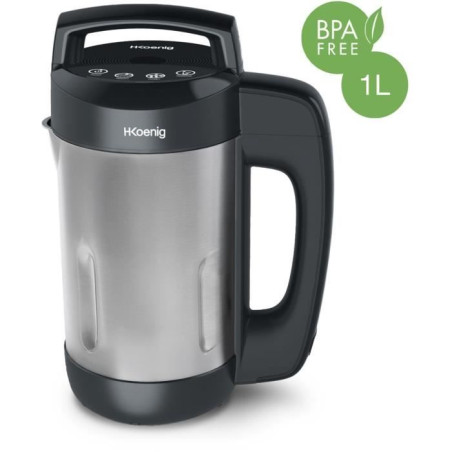 Blender chauffant - H.Koenig - MXC20 - 850 W - 1,1 L - Inox - 2 programmes de cuisson - noir