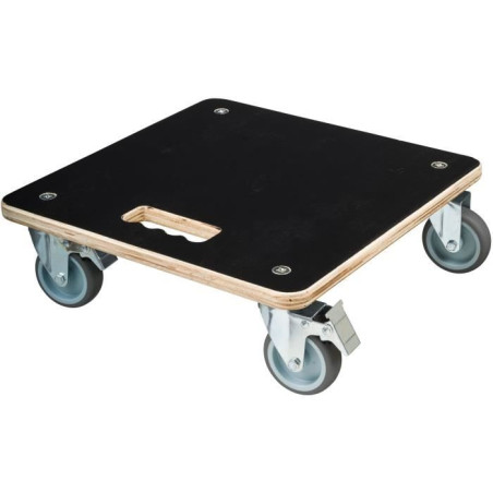 Tablette a roulettes pour plantes - NATURE - Chariot a plantes carré - Bois noir - 38x38 cm - Charge 250 kg