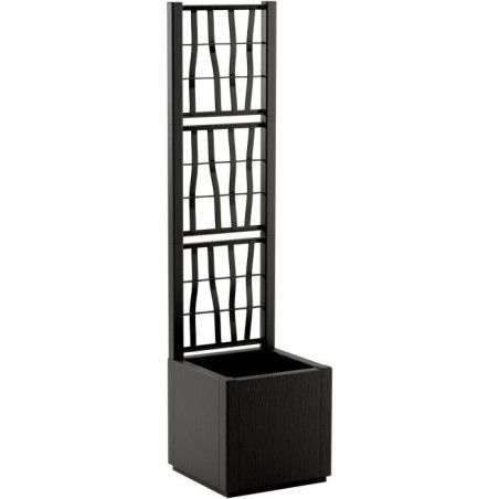 Bac a fleur - ETHICA - Graphite - Carré avec treillis - 38 L - STEFANPLAST
