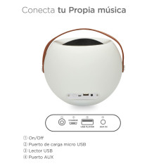 Haut-parleur Bluetooth avec Lampe LED KSIX Bubble Blanc 5 W Portable Haut-parleur Bluetooth avec Lampe LED KSIX Bubble Blanc 5 W Portable