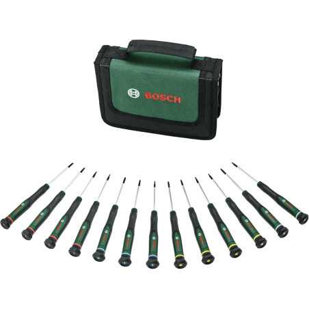 Bosch Set de tournevis 13 pcs (pour bricolage/modélisme/artisanat embouts précis et magnétiques PH/TX/HEX/SL)