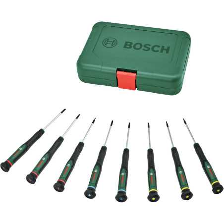 Bosch Set de tournevis 8 pcs ( pour bricolage/modélisme/artisanat embouts précis et magnétiques PH/TX/HEX/Plat)