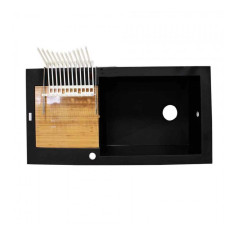 Evier à&nbsp;encastrer 1 giga bac 980x500x200 noir avec accessoires * - 
