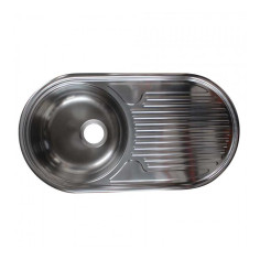 Evier en inox 1 bac Semi-Dueto 847X444 poli siphon+bonde - 