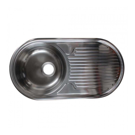 Evier en inox 1 bac Semi-Dueto 847X444 poli siphon+bonde - 