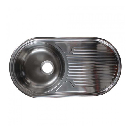 Evier en inox 1 bac Semi-Dueto 847X444 poli siphon+bonde