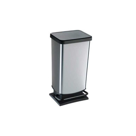 Poubelle de cuisine 40 l à&nbsp;pédale Simpla plastique carbone - 