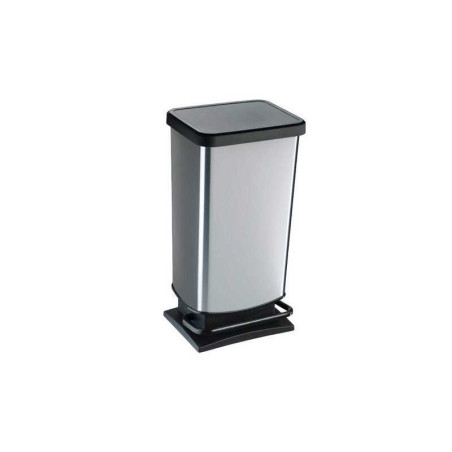 Poubelle de cuisine 40 l à&nbsp;pédale Simpla plastique carbone