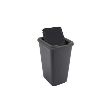 Poubelle de cuisine 50 l manuel Swing plastique noir - 