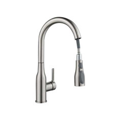 Robinet mitigeur cuisine avec douchette en acier mat Fanny - 