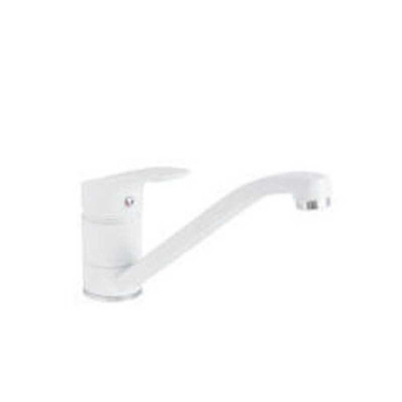 Robinet mitigeur de cuisine blanc DELINIA Hugo