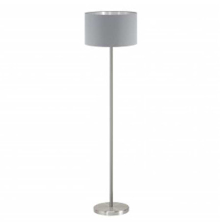 Lampe sur pieds Maserlo gris et argent E27 60W