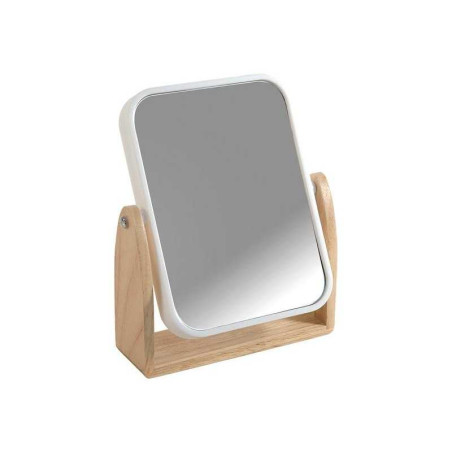 Miroir carré à&nbsp;poser, grossissement x2, H.19.5 x l.15 x p.5 cm blanc