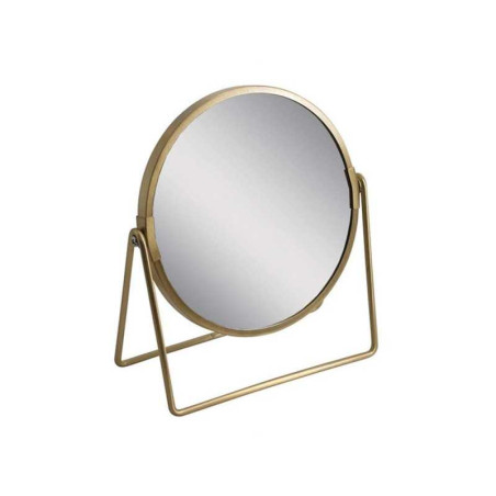 Miroir grossissant x 2 rond a poser, H.16 x l.16 x p.8.5 cm joy dore