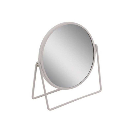 Miroir grossissant x 2 rond à&nbsp; poser, H.16 x l.16 x p.8.5 cm basic blanc