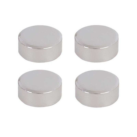 Jeu de 4 fixations miroirs rondes chromées - 