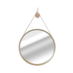 Miroir rond en bois de chêne nordik cord diam. 57.5 cm - 