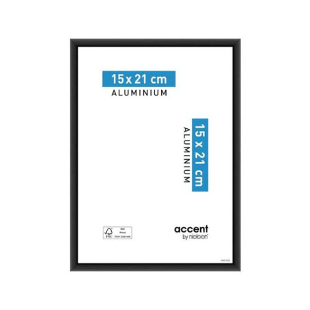 Cadre photo accent H.20 x l.15 cm aluminium noir