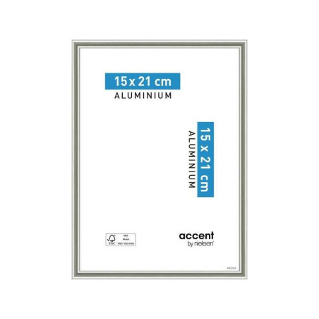 Cadre accent L.15 X H.20 Cm Aluminium Argent