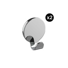 Lot de 2 crochets pour salle de bains fixation au choix simple Essential chromé - 