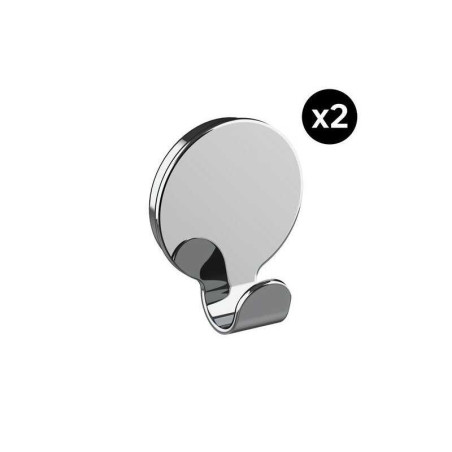 Lot de 2 crochets pour salle de bains fixation au choix simple Essential chromé