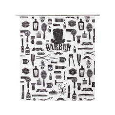 Rideau De Douche En Textile Noir L.180 X H.200 cm Barnabe Sensea - 