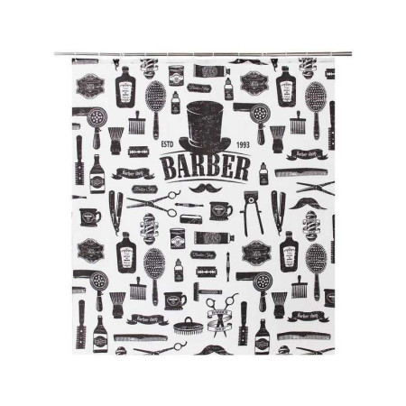 Rideau De Douche En Textile Noir L.180 X H.200 cm Barnabe Sensea - 