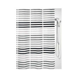 Rideau de douche textile 180x200cm derek noir - 