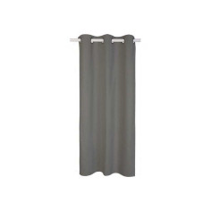 Rideau occultant aspect lin Aleyna gris anthracite l.140 x H.280 cm - 