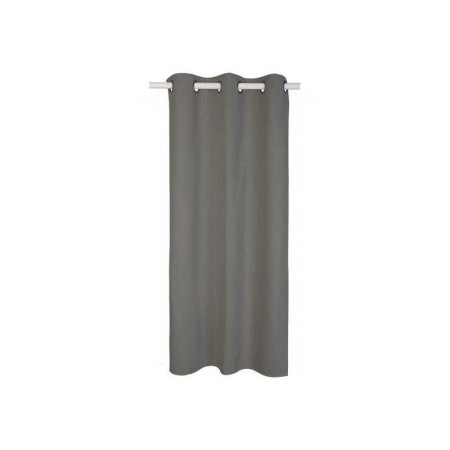Rideau occultant aspect lin Aleyna gris anthracite l.140 x H.280 cm - 