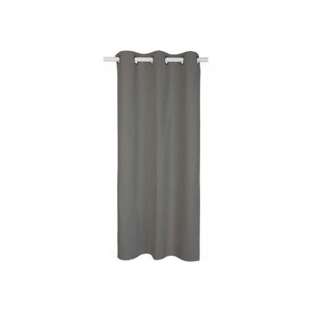 Rideau occultant aspect lin Aleyna gris anthracite l.140 x H.280 cm
