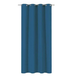 Rideau occultant aspect velours Annalise bleu l.140 x H.280 cm - 