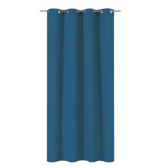 Rideau occultant aspect velours Annalise bleu l.140 x H.280 cm - 