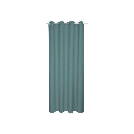 Rideau tamisant coton biologique Leya bleu l.140 x H.280 cm - 