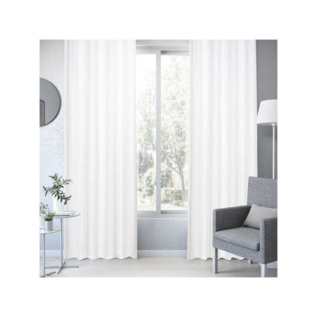 Rideau tamisant en coton biologique Leya blanc l.140 x H.280 cm - 