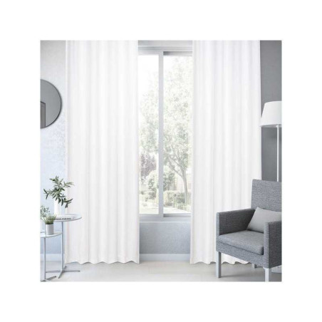 Rideau tamisant en coton biologique Leya blanc l.140 x H.280 cm