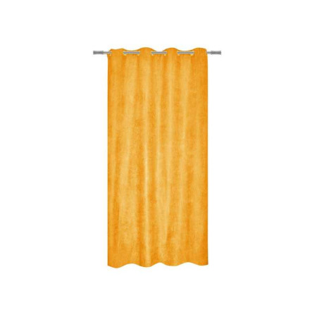 Rideau tamisant Newmanchester suédine jaune l.140 x H.280 cm - 