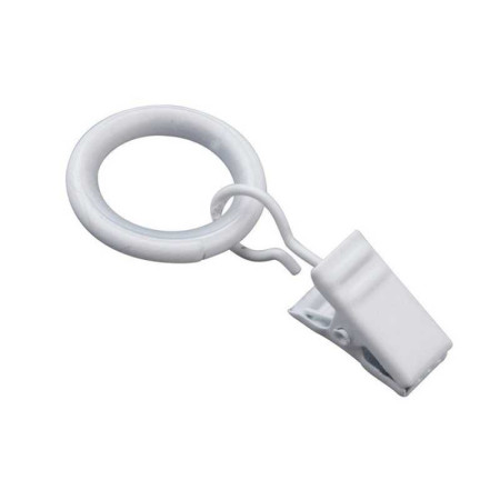 Anneaux et crochets Barre de vitrage clip 9 mm métal blanc mat - 