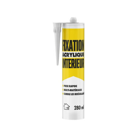 Colle fixation interieur acrylique 1er prix blanc cartouche 280ml