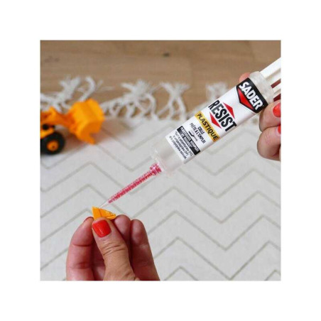 Colle reparation type epoxy Resist plastique SADER 10g