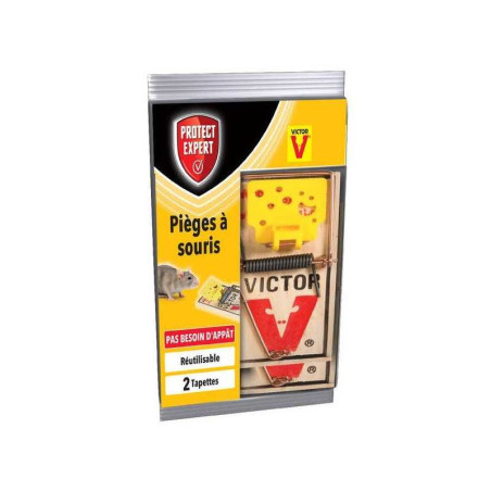 Lot de 2 tapettes anti-souris bois pROTEcT eXPERT