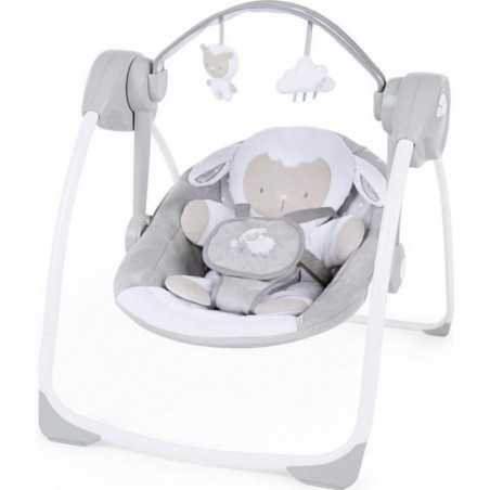 INGENUITY Transat pour bébé Balancelle électrique pliable - Petit Mouton - Arche et jouets amovible, cadeau bébé