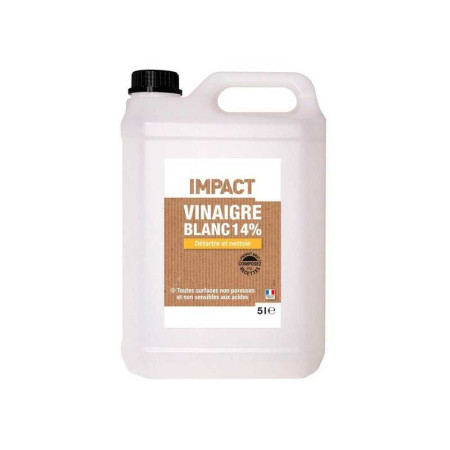 Vinaigre blanc ménager liquide multisurface IMPACT 14% 5L - 
