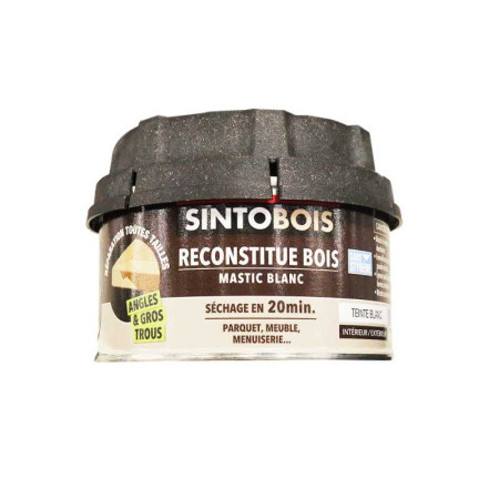 Mastic à&nbsp; bois sinto blanc 170ml - 