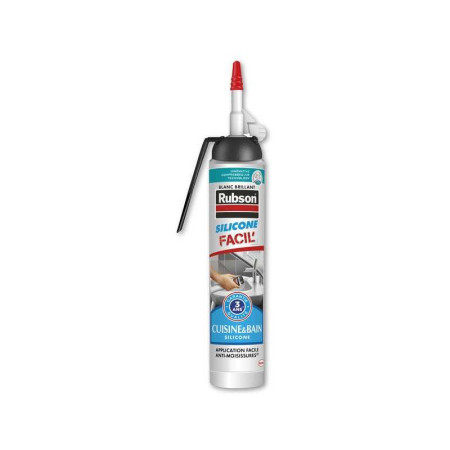 Mastic d'étanchéité Cuisine&Bain juste dose silicone blanc 200Ml - 