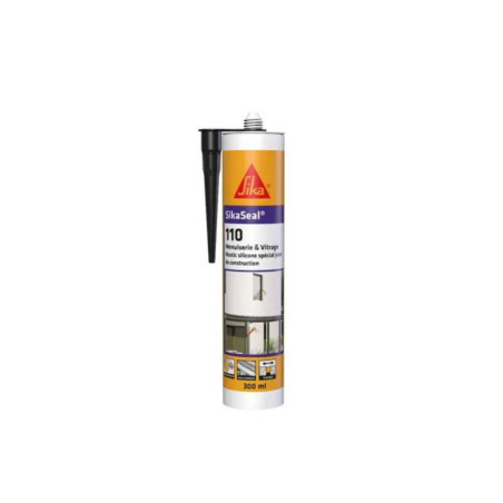 Sikaseal-110 menuiserie et vitrage noir PVC 300ml