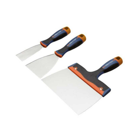 Couteau lame inox manche bimatière 4/8/20cm Lot de 3