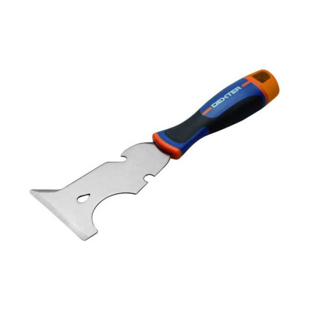 Couteau grattoir 8 en 1 inox+embout ph2 dans manche bimatière - 